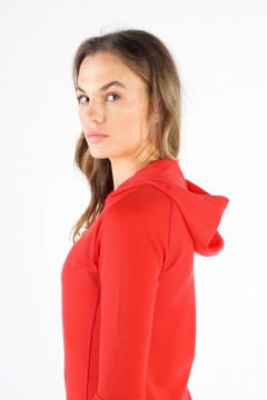 Woolona Sonatra Kırmızı Kapşonlu Uzun Kol