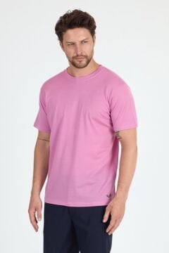 Woolona %100 Merinos Yünü Erkek T-Shirt Pembe