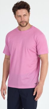 Woolona %100 Merinos Yünü Erkek T-Shirt Pembe