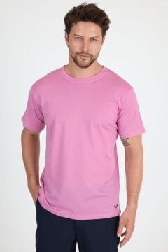 Woolona %100 Merinos Yünü Erkek T-Shirt Pembe