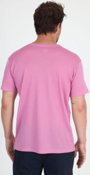 Woolona %100 Merinos Yünü Erkek T-Shirt Pembe