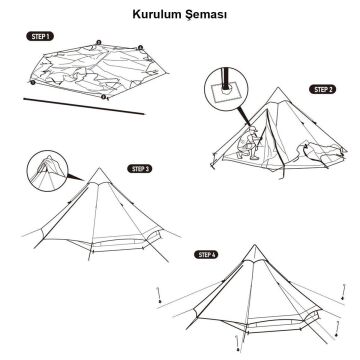 Naturehike Brighten 6.4 Lüks Piramit Pamuk Glamping Çadırı