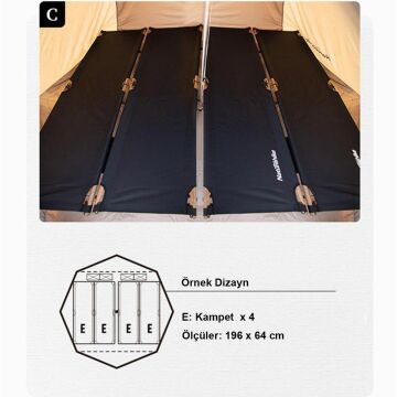 Naturehike Brighten 6.4 Lüks Piramit Pamuk Glamping Çadırı