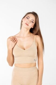 Woolona Sky Dikişsiz Yün Sütyen Kadın Ekru