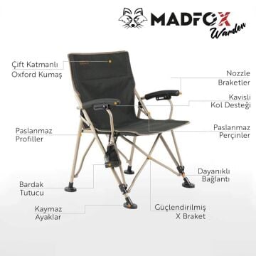 Madfox Warden Katlanır Kamp Sandalyesi