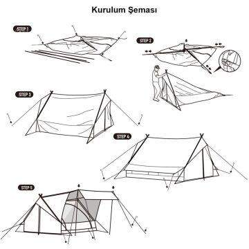 Naturehike Extend 4.8 Eaves Tower Pamuklu Aile Glamping Çadırı