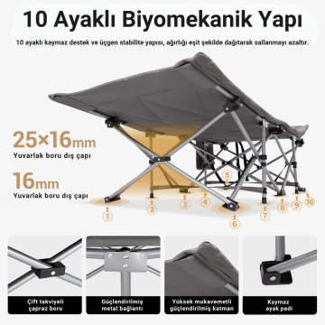 KingCamp OAK C10 PLUS | Ultra Konforlu Dolgulu Portatif Kampet