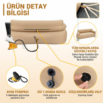 KingCamp Smashing Duo | Premium Çift Kişilik Şişme Koltuk