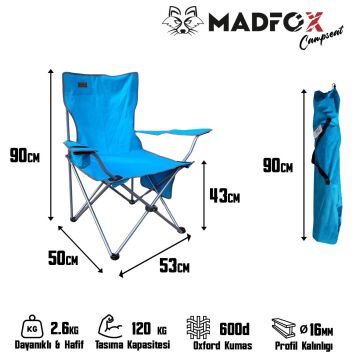 Madfox CampSeat X90 Katlanır Kamp Sandalyesi (Taşıma Çantalı)