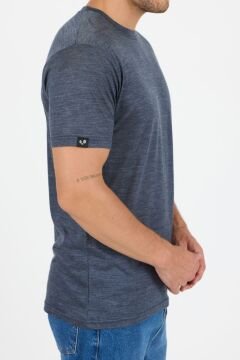 Woolona %50 Merinos Yünü %50 Lyocell Erkek T-Shirt Lacivert