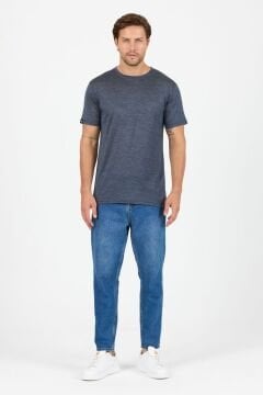 Woolona %50 Merinos Yünü %50 Lyocell Erkek T-Shirt Lacivert