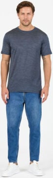 Woolona %50 Merinos Yünü %50 Lyocell Erkek T-Shirt Lacivert