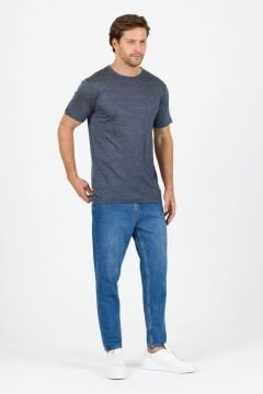 Woolona %50 Merinos Yünü %50 Lyocell Erkek T-Shirt Lacivert