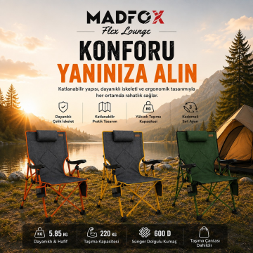 Madfox FlexLounge 3X Katlanabilir Kamp Sandalyesi