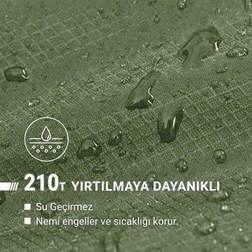 KingCamp FreeSpace 250 Relax -8°C Geniş Uyku Tulumu Olive Sol F.