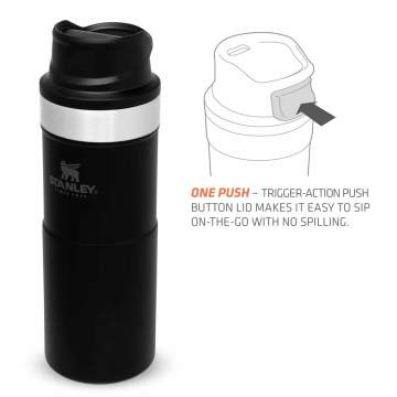 Stanley Klasik Trigger-Action Çelik Termos Seyahat Bardağı 0.47 Lt - Siyah