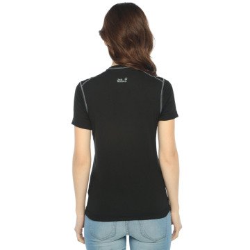 Siyah Kısa Kollu Bayan Termal İçlik T-Shirt
