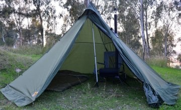 Bushlove Mega XL Hot Tent Teepee Soba Çıkışlı Çadır V2 Haki