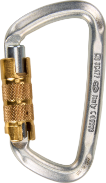 Skylotec D-Shape Steel TG H-295-TG Gümüş Trilock Çelik Karabina EN 362 EN 12275