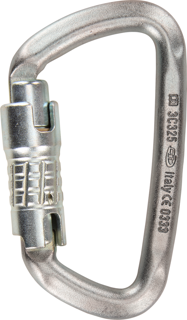Skylotec D-Shape Steel TG ANSI H-296-TG Gümüş Trilock Çelik Karabina EN 362 ANSI Z359.12