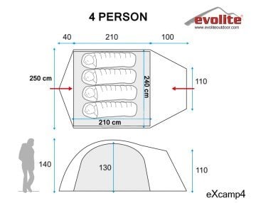 Evolite Excamp 4 Pro Çadır 4 Mevsim