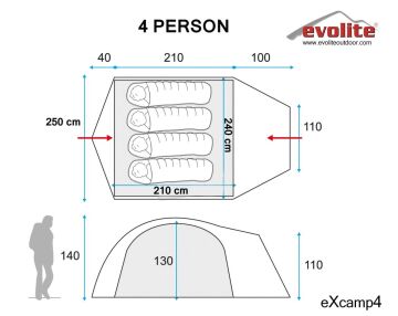 Evolite Excamp 4 Pro Çadır 4 Mevsim