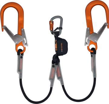Skylotec Nanolink Y Fs90 Alu Konnektörlü Şok Emicili Çift Kollu Lanyard 100 cm EN 355