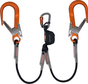 Skylotec Nanolink Y Fs90 Alu Konnektörlü Şok Emicili Çift Kollu Lanyard 100 cm EN 355