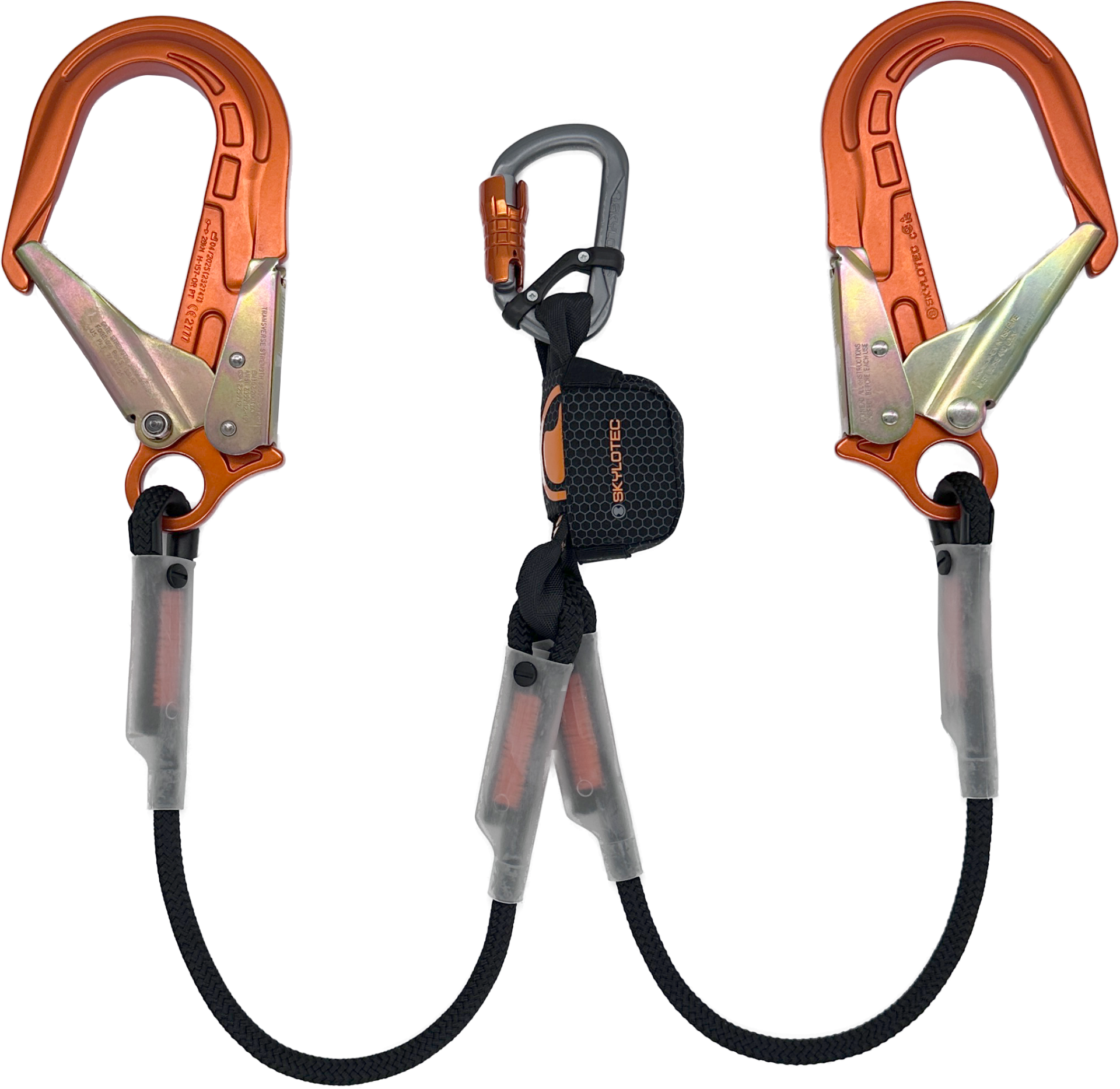 Skylotec Nanolink Y Fs64 Alu Konnektörlü Şok Emicili Çift Kollu Lanyard 100 cm EN 355 ANSI Z359 13