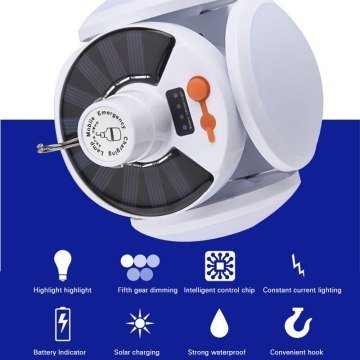 Camping Solar Lights Şarjlı Solar Güneş Enerjili ve USB Kamp ve Çadır Lambası
