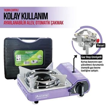 Orcamp Mini Çantalı Kamp Ocak Mor Ck-506