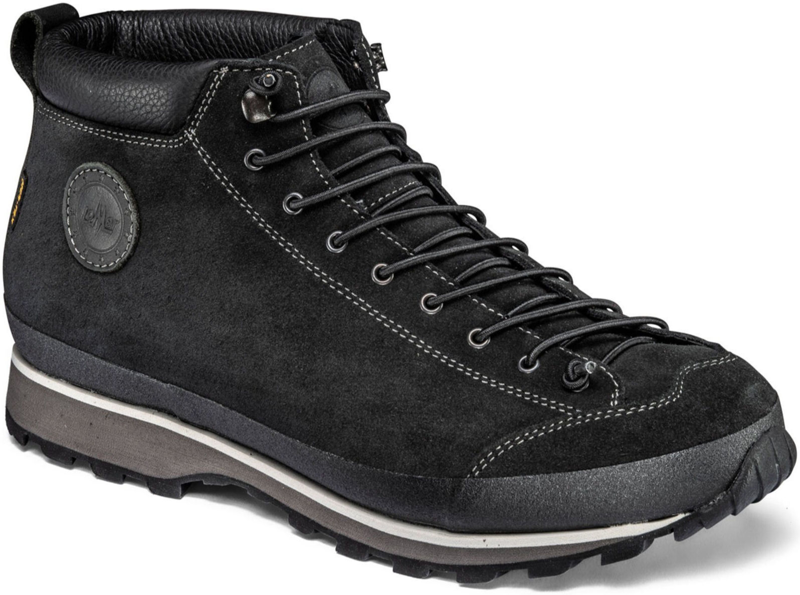 Lomer Italy Bio Naturale Mid MTX Waterproof Vibram Full Çarşak Deri Erkek Bot Siyah OffBlack