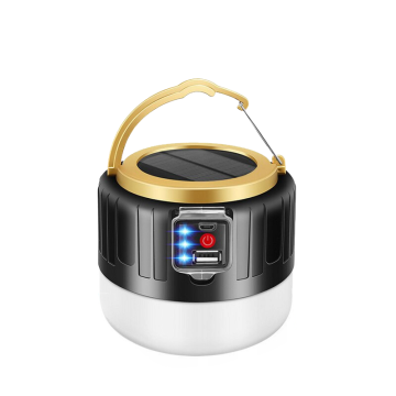 Bushlove Solar Şarjlı Solar Güneş Enerjili Powerbank, USB Kamp ve Çadır Lambası (Uzaktan Kumandalı) Siyah Turuncu