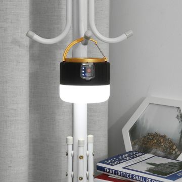 Bushlove Solar Şarjlı Solar Güneş Enerjili Powerbank, USB Kamp ve Çadır Lambası (Uzaktan Kumandalı) Siyah Turuncu