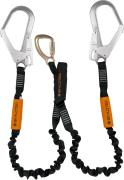Skylotec Skysafe Pro Y Tipi Fs90 St ANSI Konnektörlü Şok Emicili Çift Kollu Lanyard 180 cm EN 355