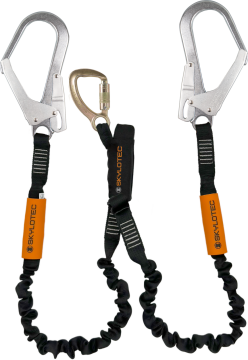 Skylotec Skysafe Pro Y Tipi Fs90 St ANSI Konnektörlü Şok Emicili Çift Kollu Lanyard 180 cm EN 355