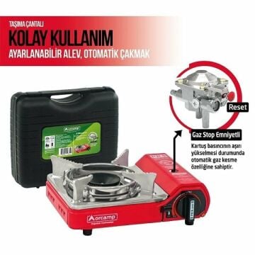 Orcamp Mini Çantalı Kamp Ocak Kırmızı Ck-506