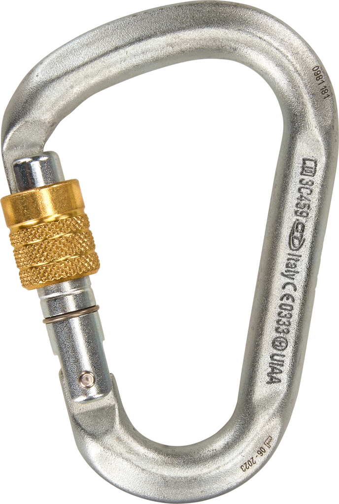 Skylotec Snappy Steel SG H-291-SG Gümüş Vidalı Çelik Karabina EN 362 EN 12275 UIAA 121