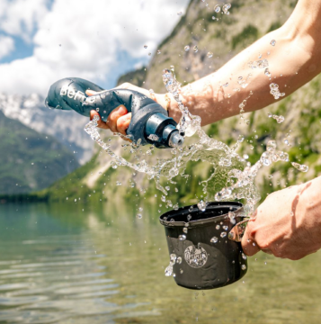 Katadyn Switzerland BeFree Filter ActiveCarbon 1.0L Slate Blue Ultralight Katlanabilir Outdoor Koşu Afet  Su Filtresi Filtrasyon Sistemi