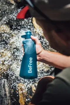 Katadyn Switzerland BeFree Filter ActiveCarbon 1.0L Slate Blue Ultralight Katlanabilir Outdoor Koşu Afet  Su Filtresi Filtrasyon Sistemi