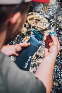 Katadyn Switzerland BeFree Filter ActiveCarbon 1.0L Slate Blue Ultralight Katlanabilir Outdoor Koşu Afet  Su Filtresi Filtrasyon Sistemi