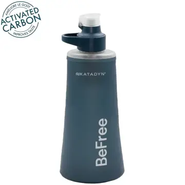 Katadyn Switzerland BeFree Filter ActiveCarbon 1.0L Slate Blue Ultralight Katlanabilir Outdoor Koşu Afet  Su Filtresi Filtrasyon Sistemi