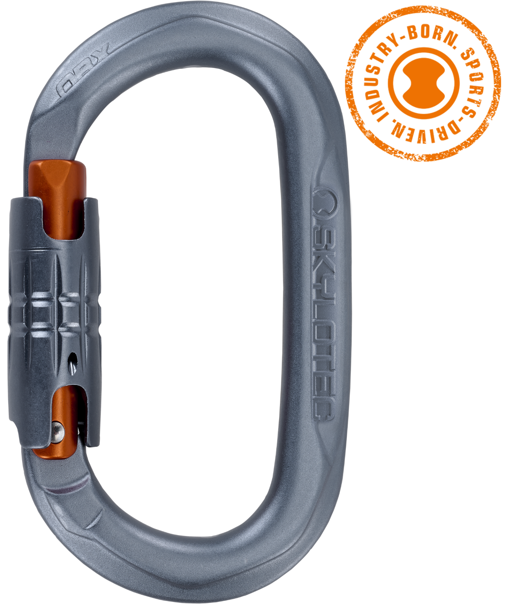 Skylotec OBX WG H-400-WG Gri Turuncu Twistlock Alüminyum Oval Karabina EN 362 EN 12275