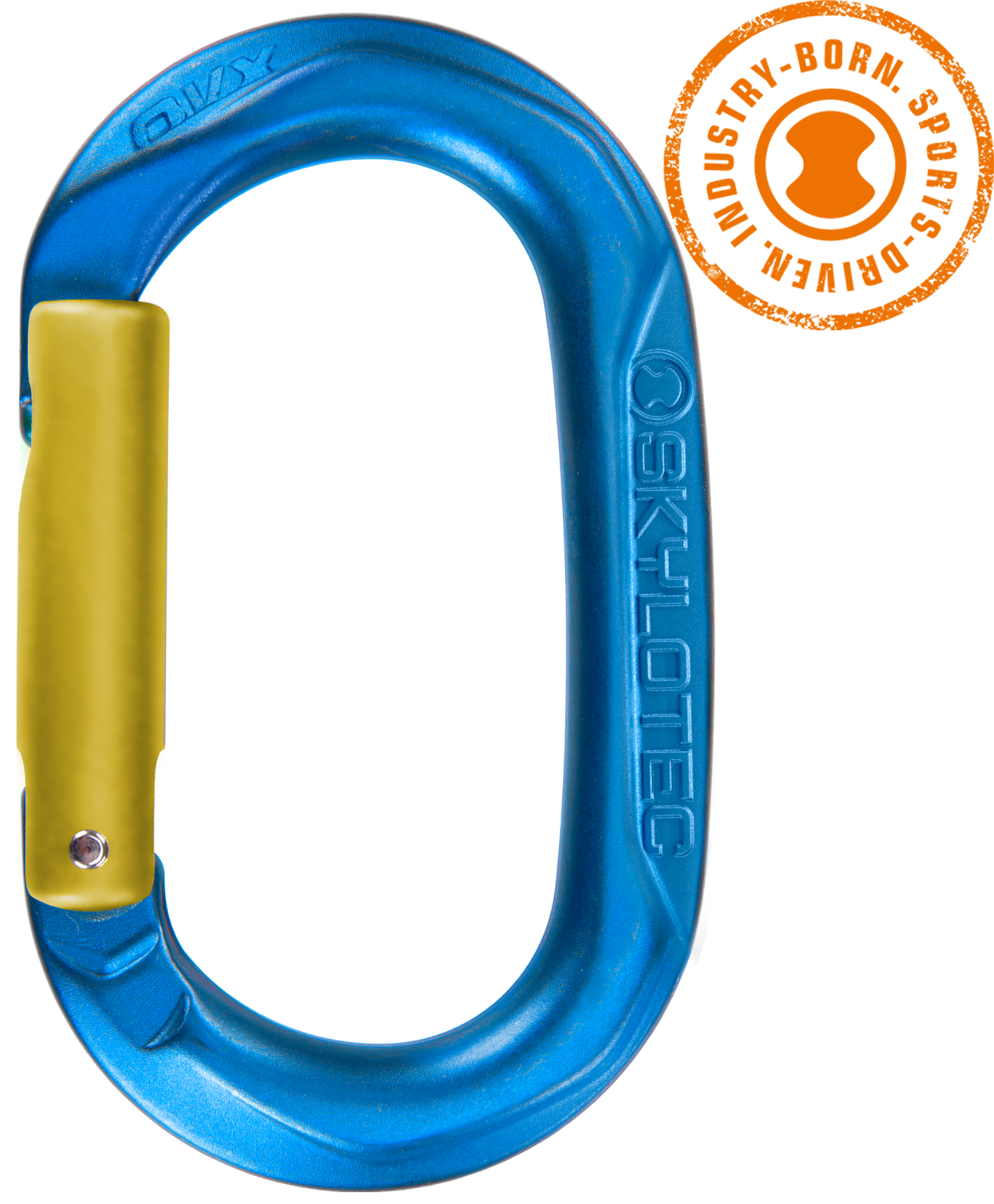 Skylotec OVX S H-6028-551-S Mavi Sarı Straight Gate Alüminyum Oval Karabina EN 362 UIAA