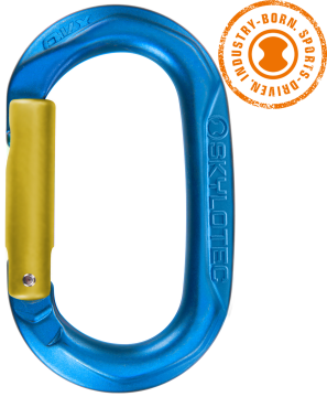Skylotec OVX S H-6028-551-S Mavi Sarı Straight Gate Alüminyum Oval Karabina EN 362 UIAA