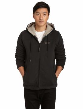 Fleece Pumori Erkek Polar Ceket Polar Kapşonlu Siyah