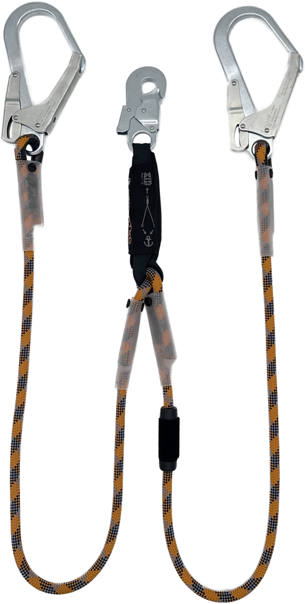 Skylotec Skysafe Eco R Y Tipi Çift Fs90 St Karabinalı Ve Fix Pro Konumlandırma Braketli Şok Emicili Lanyard EN 355