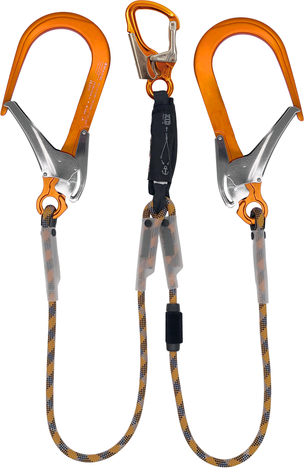 Skylotec Skysafe Eco R Y Tipi Çift Fs110 Alu Karabinalı Şok Emicili Lanyard EN 355