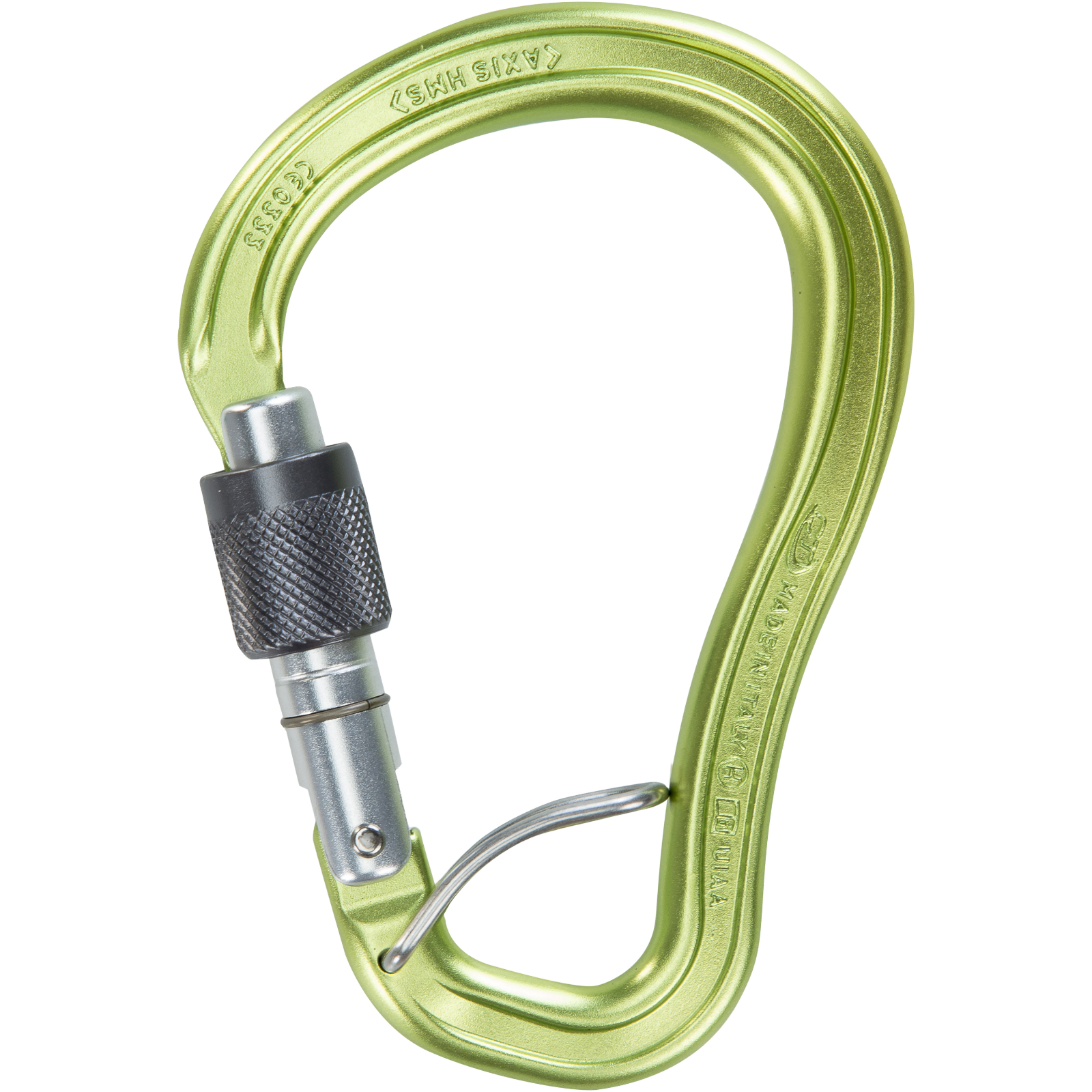 Skylotec AXIS HMS SGL H-310-SGL Gri Yeşil Gümüş Screwgate ACL Anti-Twist Alüminyum HMS Karabina EN 362 EN 12275 UIAA 121