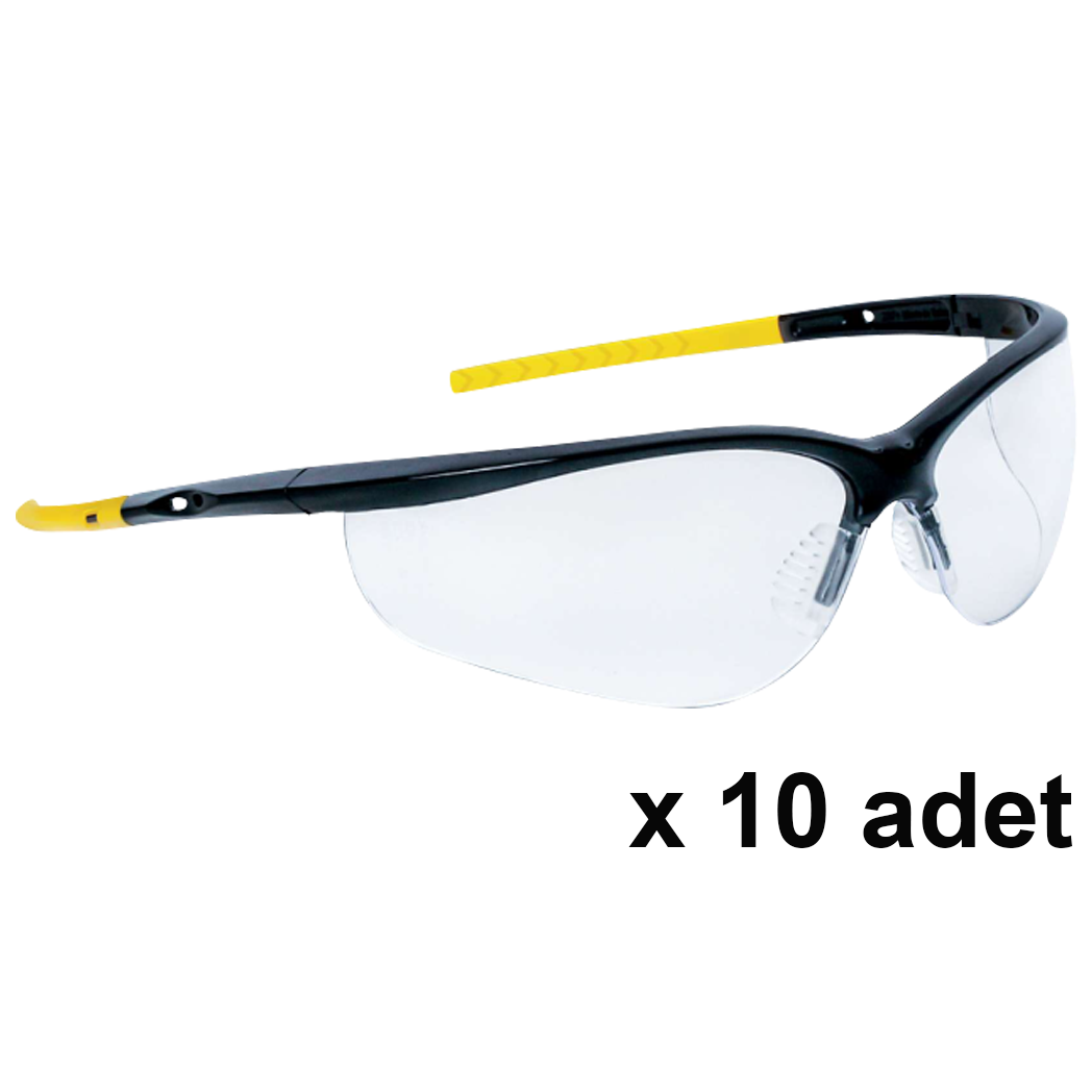 Deltaplus Iraya Clear Şeffaf 10'lu PAKET UV400 Polikarbonat Bioküler Buğulanmaz Çizilmez İş Güvenlik Gözlüğü